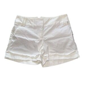 Express Women White Chino Shorts Size 0 Casual Mid Rise Y2K preppy coastal beach